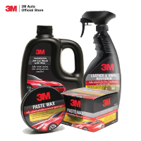 3M แชมพูล้างรถน้ำยาล้างรถ สูตรผสมแวกซ์ 2in1 PN39000W  + ขี้ผึ้งเคลือบเงาสีรถ PASTE WAX สูตรคานูบา PN