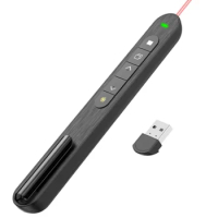 New Wireless Presenter Red Laser Page Turning Pen 2.4G RF Volume Remote Control PPT Presentation USB PowerPoint Pointer Mouse