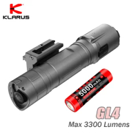 Klarus GL4 Rechargeable Torch Lighter 3300LM Tactical Flashlight with Removable Slide Rail Mount and Remote Switch 21700 Battery