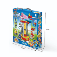 New  Genuine Paw Patrol Li Da Gong Building Blocks Archie Power Super Dog Watch Tower Pull Back Car 