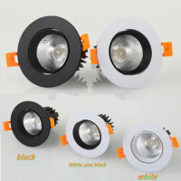 Recessed Dimmable Round Anti Glare COB LED Downlights 7W 9W 12W LED Ceiling Spot Lights Background Lamps Indoor Lighting