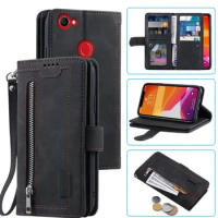 9 Cards Wallet Case For OPPO F7 Case Card Slot Zipper Flip Folio with Wrist Strap Carnival For OPPO F7 Cover