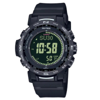 【CASIO 卡西歐】PRO TREK 電波 太陽能電力 三重感應器 戶外探險 PRW-35Y-1B_44.6mm