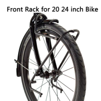 20 inch Folding Bicycle Tour Front Rack for Dahon Front Fork Rack Aluminum Alloy Hanger for 24 Inch Front Rack Disc Brake
