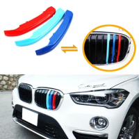 M-Colored Grill Insert Trims Grille Buckle For BMW F48 X1 2016-up 8 Beams Sport Center Hood Kidney Grilles