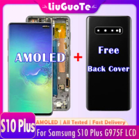 6.4" AMOLED LCD For Samsung S10 Plus G975F/DS Lcd Display Touch Screen Digitizer Assembly For Samsung S10Plus S10+ With Frame
