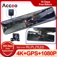 4K Car DVR 12 Inch Touch IPS Sony 415 RearView Mirror Support Rear View Camera Dashcam Car Camera Auto Camera Parking Monitor