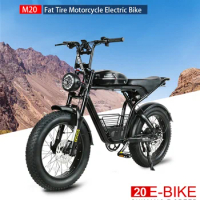EU Stock M20 Electric Bike 1000W Motor 48V18AH Lithium Battery Motorcycle Style Electric Bike 20Inch Fat Tire Retro Urban E-Bike