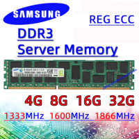 Samsung Server Memory ddr3 4GB 8GB 16GB 32GB 1333MHz 1600MHz 1866MHz REG ECC RAM pc3 10600R 12800R 14900R X58 X79 X99-TF