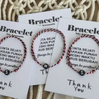 Gelang Tridatu Inisial 1 Huruf / Gelang Inisial Huruf / Gelang Tridatu Bali / Gelang Inisial Pipih B