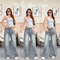 กางเกงยีนส์ผู้หญิง ขายาว Daisy Jeans กระบอกใหญ่ เฟดฟอก ไซส์ XS - 4XL คําแนะนําผลิตภัณฑ์ใหม่ของเดือนน