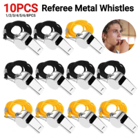 1-10PC Portable Referee Whistles with Rope Sport Rugby Metal Whistle Party Training Soccer Football Basketball Cheerleading Tool