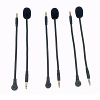 Mudah Alih Penggantian Fon kepala Mic Permainan Palam Lurus 3.5mm Berwayar Mic Boleh dipisahkan Suar