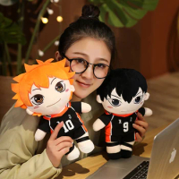 2pcs 30cm Anime Volleybal Haikyuu Plush Toys l Soft Stuffed Doll Haikyuu Hinata Shoyo Kageyama Tobio Figure For Kids Boys Gifts
