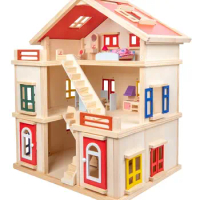 kids play house Wooden doll house for girls miniature house kit