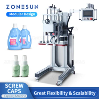 ZONESUN Automatic Screw Cap Capping Machine Bottle Closure Capper for Juice Essential Oil Shampoo Syrup Sauce Food ZS-XG20A