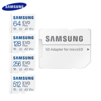 SAMSUNG A2 V30 microSDXC Memory Card Original EVO Plus Micro SD Card 64GB 128GB 256GB 512GB U3 C10 Storage TF Card for Phone