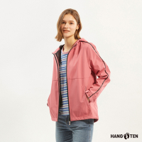 Hang Ten-女裝-恆溫多功能-防輕潑水衝鋒連帽外套-紫紅