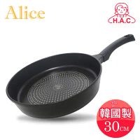 【HAC】Alice艾莉絲 韓國鑽石不沾鍋深型平底鍋-30cm (深棕)