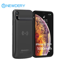 6000mAh Wireless Battery Charger Case for iPhone XS Max Wireless Charging Power Bank Cover External Battery Pack Slim Phone Case