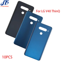 10Pcs/Lot New Housing Case Replcement For LG V40 ThinQ Back Panel Glass Battery Cover Rear Door Chassis Body