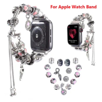 DIY Women Strap for Apple Watch 41mm 7 SE 6 5 Band 44mm iWatch Jewelry 42mm Accessories 40mm Series 3 Bracelet 38mm Bling Luxury
