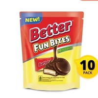 Better Fun Bites kemasan POUCH 100GR Isi 10 Pcs X 10gr paket Biskuit Coklat Renyah waffer roma mayor