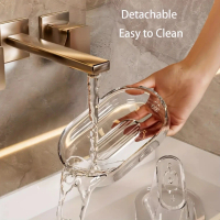 1pc/2pcs Soap Dish Holder - Self-Draining Soap Dish Holder, Easy to Clean Soap Holder, with Suction 