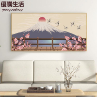 優購生活 日式浮世繪富士山裝飾畫日系櫻花居酒屋餐廳掛畫仙鶴客廳壁畫