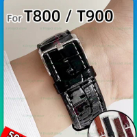 For T900 Ultra Strap Leather Smart Watch T800 ULTRA Max X7 X8 X9 ULTRA Smartwatch Crocodile Skin Design Band Business Bracelet