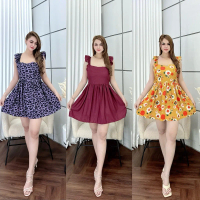 Dress mini yukensi sexy look bahan rayon premium motif bunga Daster