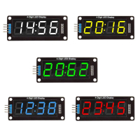 0.56 นิ้วสำหรับ TM1637 นาฬิกาดิจิทัล LED แบบหลอด RGB 4 บิต สำหรับอาร์ดูโิโน