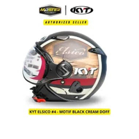 HELM RETRO KYT ELSICO #4 BLACK DOFF CREAM HELM HALF FACE M