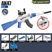 AKM Hydrogel Guns Electric Manual 2 Modes Automatic Rifle Sniper Toy Guns Water Bombs Pneumatic Gun for Men Boys Shooting Games
