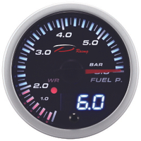 【D Racing三環錶/改裝錶】52mm汽油壓力錶，燃壓錶。SLD25燈可設定警示雙顯示系列