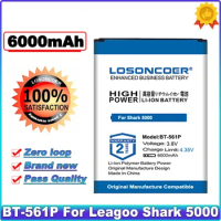 LOSONCOER High Capacity Battery 6000mAh BT-561P Battery for Leagoo Shark Shark5000 in stock