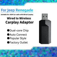 Plug and Play Apple Carplay Adapter for Jeep Renegade New Mini Smart AI Box USB Dongle Car OEM Wired CarPlay To Wireless Carplay