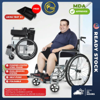 Emascare Hospital Grade Big Wheel Wheelchair with Tray and Cushion 17kg Kerusi Roda GA3846623-149736