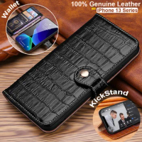 Crocodile Pattern Genuine Leather Case For iphone 13 Pro Max Case Luxury Wallet Flip Cover For iphone 13 Mini 12 11 Pro Max Case