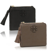 【TORY BURCH】素面皮革流蘇短夾