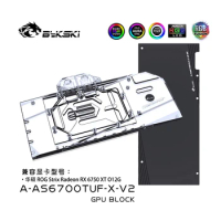 Bykski GPU Water Cooler Block For ASUS ROG RX 6750 XT O12G Full Cover Water cooling block Backplate RGB A-AS6700TUF-X-V2
