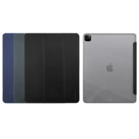 【Metal-Slim】Apple iPad Pro 12.9吋 第6代 2022 高仿小牛皮三折立架式保護皮套