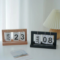 【zozo】北歐風木質桌上日曆(桌面擺飾 木製日曆 簡約萬年曆 居家裝飾 質感家飾 拍照道具)