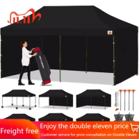 ABCCANOPY Heavy Duty Ez Pop up Canopy Tent with Sidewalls 10x20, Black Freight free