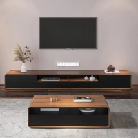 Modern Wood Black TV Stand Media Console Drawers Open Storage Cabinet tv stand salon center living room furniture console