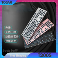 TOGAR T200s Mechanical Keyboard Kit 3Mode USB/2.4G/Bluetooth Wireless Keyboard 87/104 Key Hot-Swap RGB Customized Keyboard Gifts
