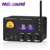 Nobsound Valve Tube Preamp Bluetooth USB Music Player Stereo Headphone Amplifier with Balanced XLR VU Meter Display