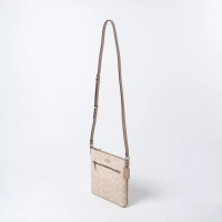 COACH Tas COACH MONOGRAM IVORY WHITE TAUPE ZIP SLING BAG 100% ORIGINAL