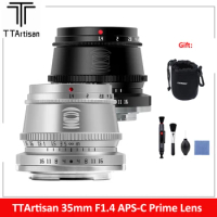 TTArtisan 35mm F1.4 APS-C MF Lens For FUJI X Panasonic Olympus M4/3 Leica L Mount for SONY E Nikon Z Zfc ZF Canon M Camera Lens