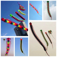 free shipping 12m centipede kite flying soft kite nylon fabric inflatable kite pendant kite practice air professional wind kites